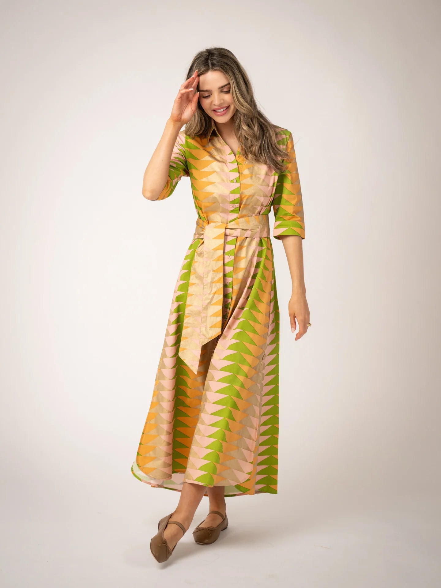 The Eloise Dress | Sunrise Bagru Triangle