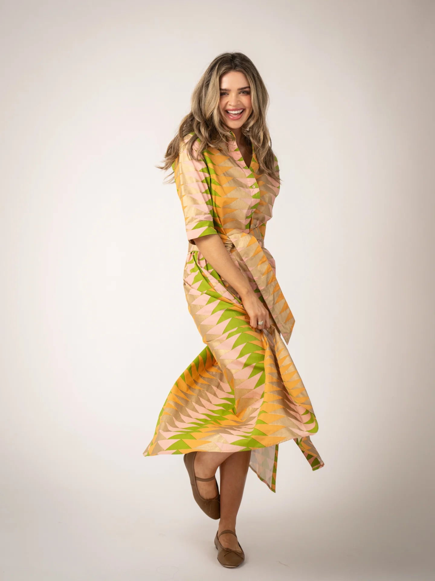 The Eloise Dress | Sunrise Bagru Triangle