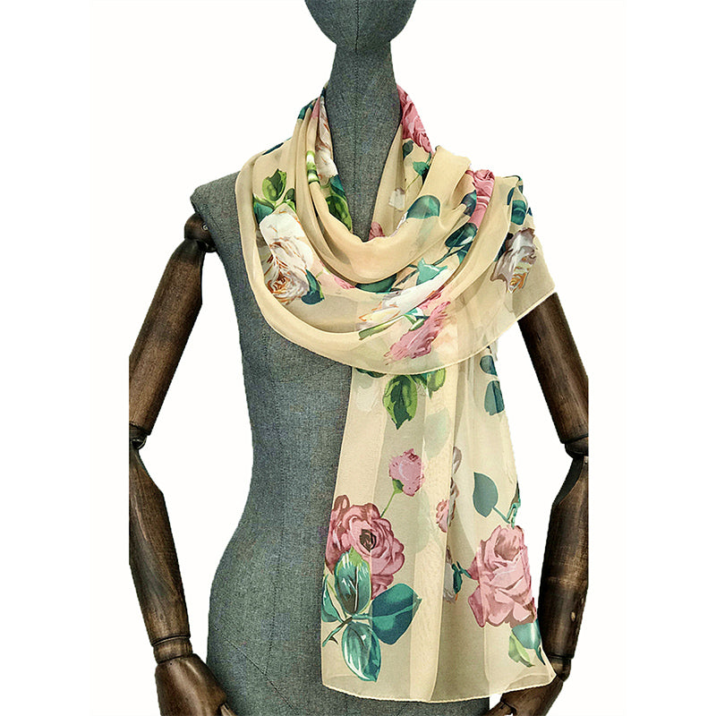 Sheer Rose Scarf | Camel