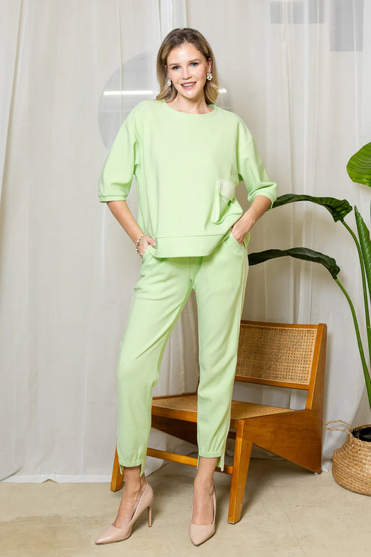 Katie Knit Pant | Lime