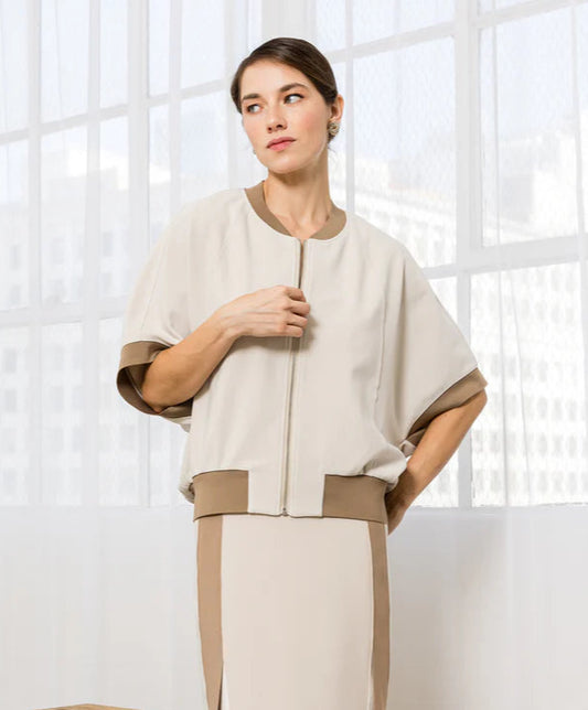 Katy Zipper Jacket | Beige