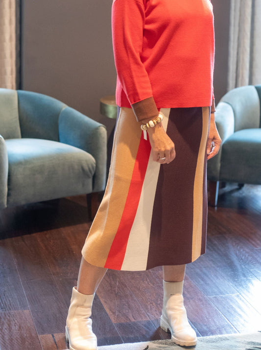 Red/Brown Stripe Skirt