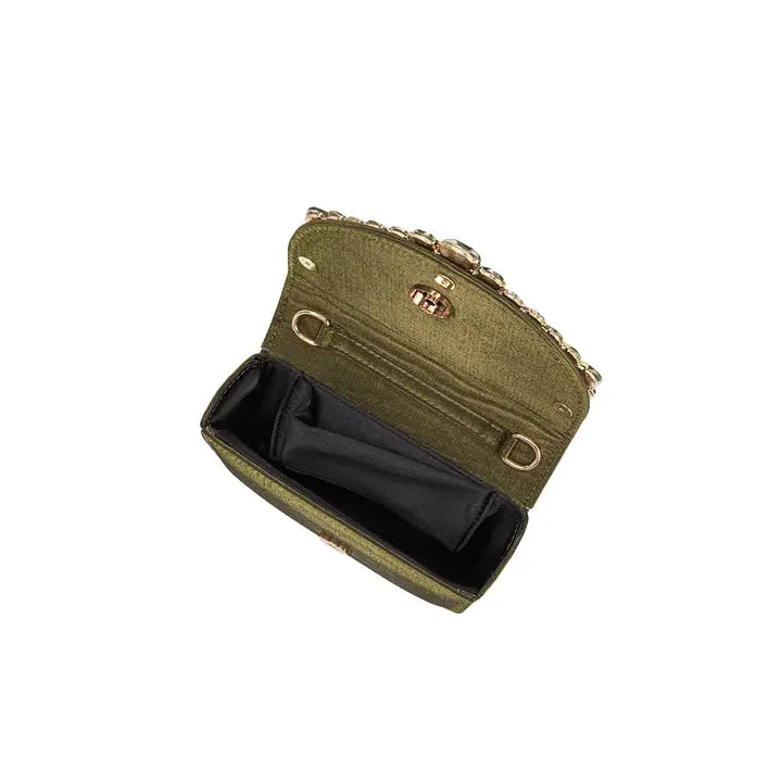 Trudie Green Satin Crossbody