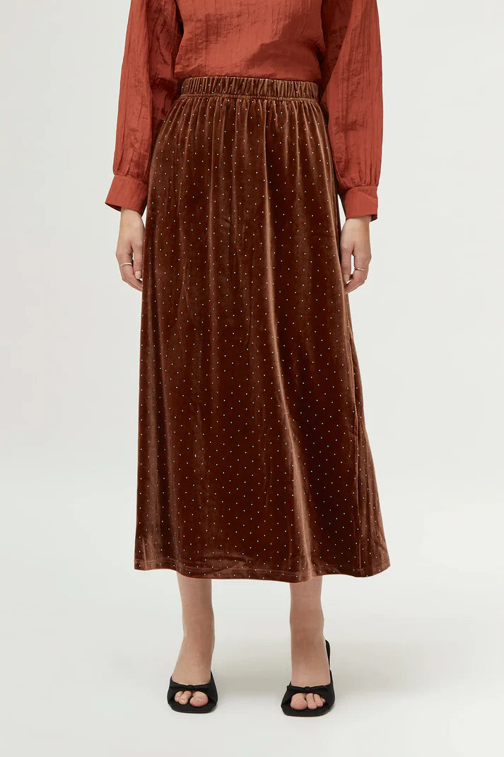 Velvet Skirt | Brown