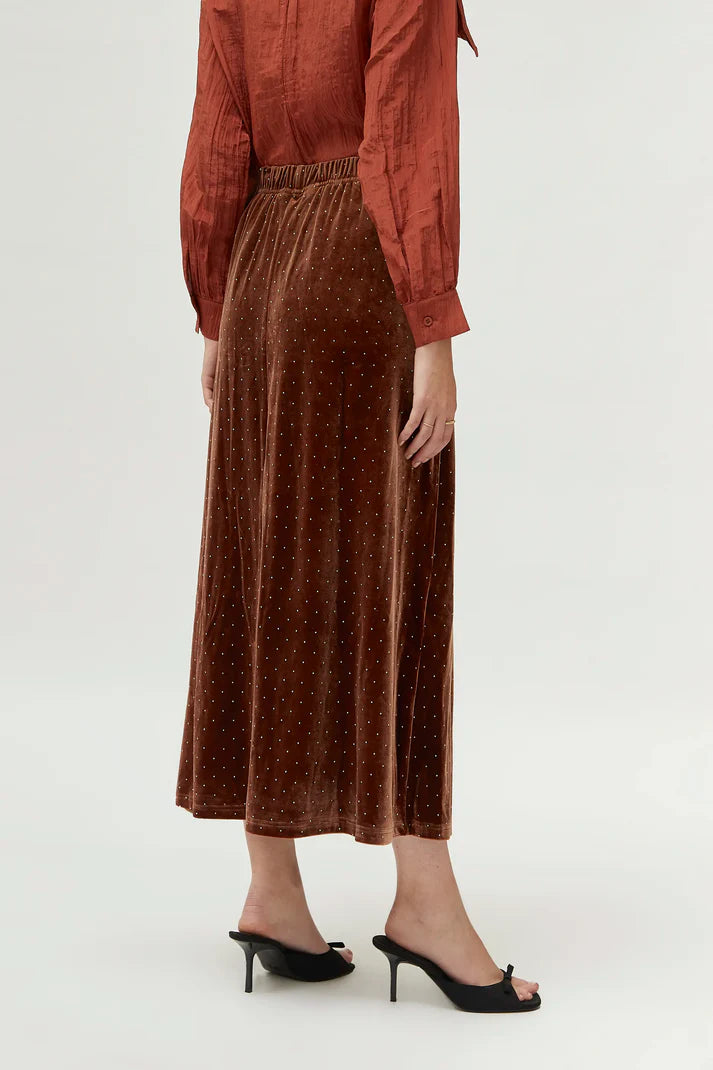 Velvet Skirt | Brown