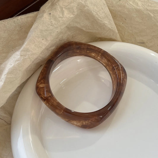 Geometric Bangle | Red Brown