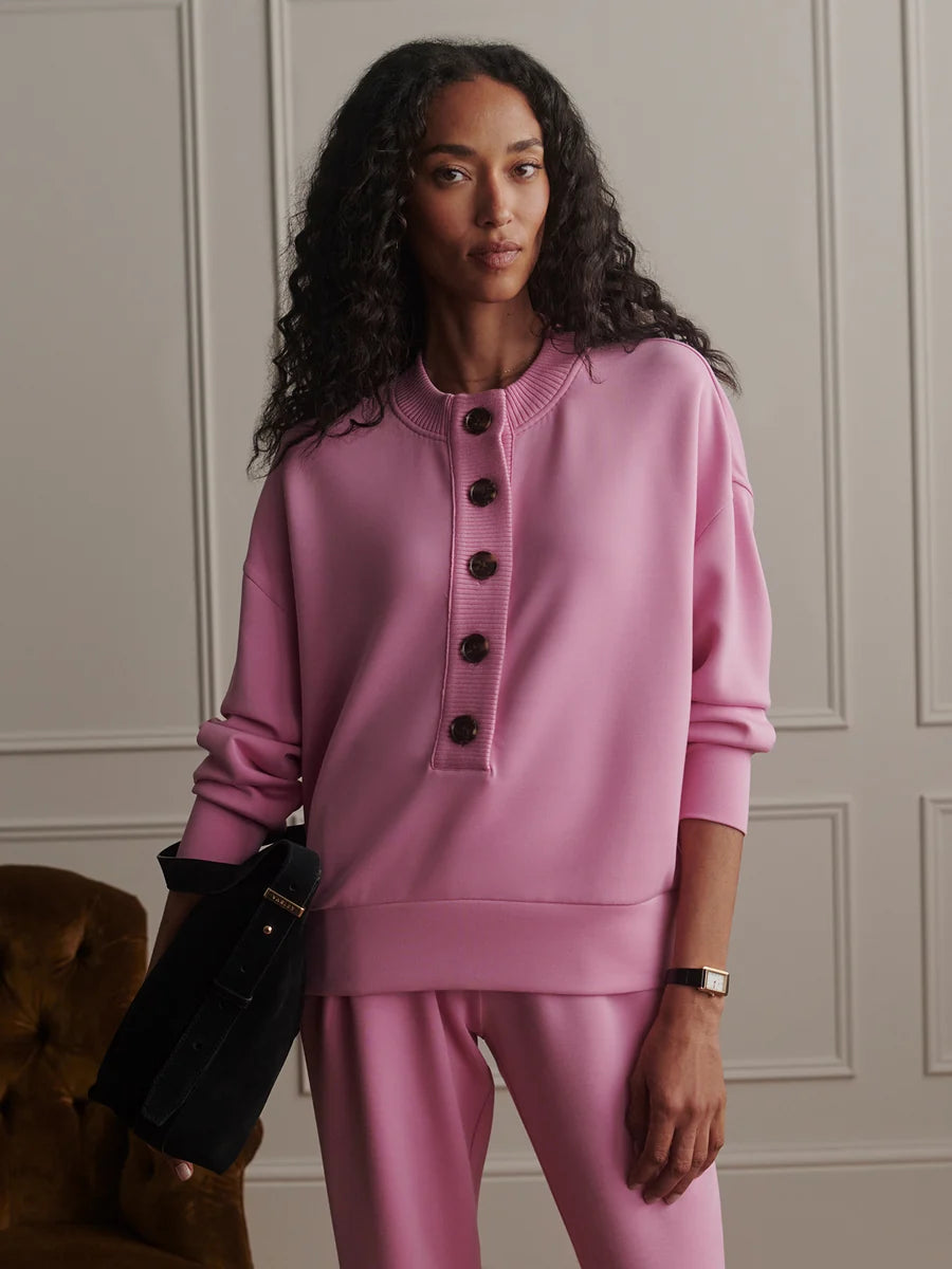 Reena Button Front Sweat