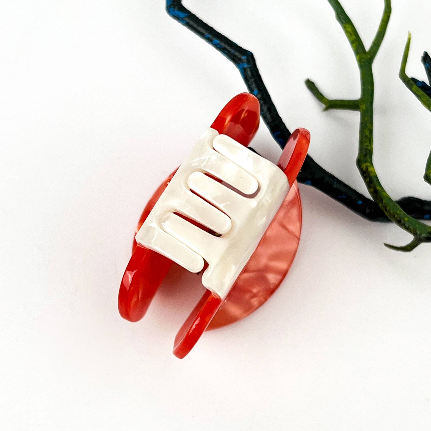 Mushroom Plant Acetate Hair Claw Clip: Brown
