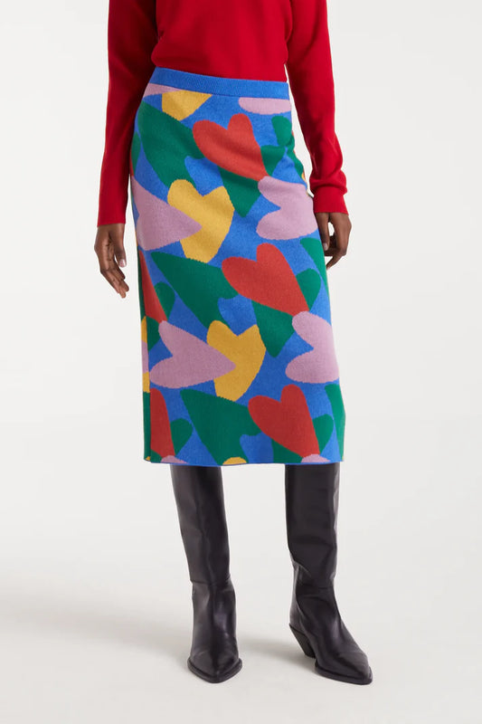 Cupid Print Midi Skirt