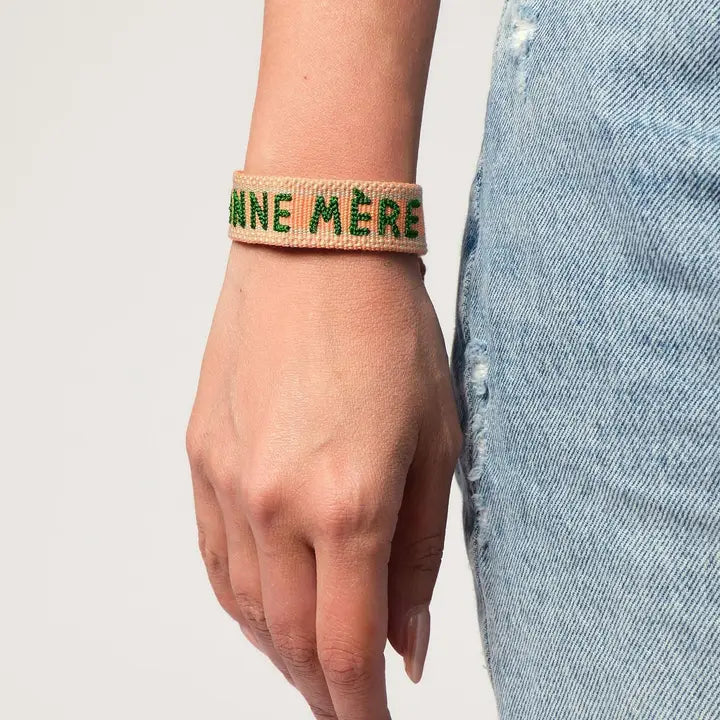 Woven Bracelet | Peach/Green