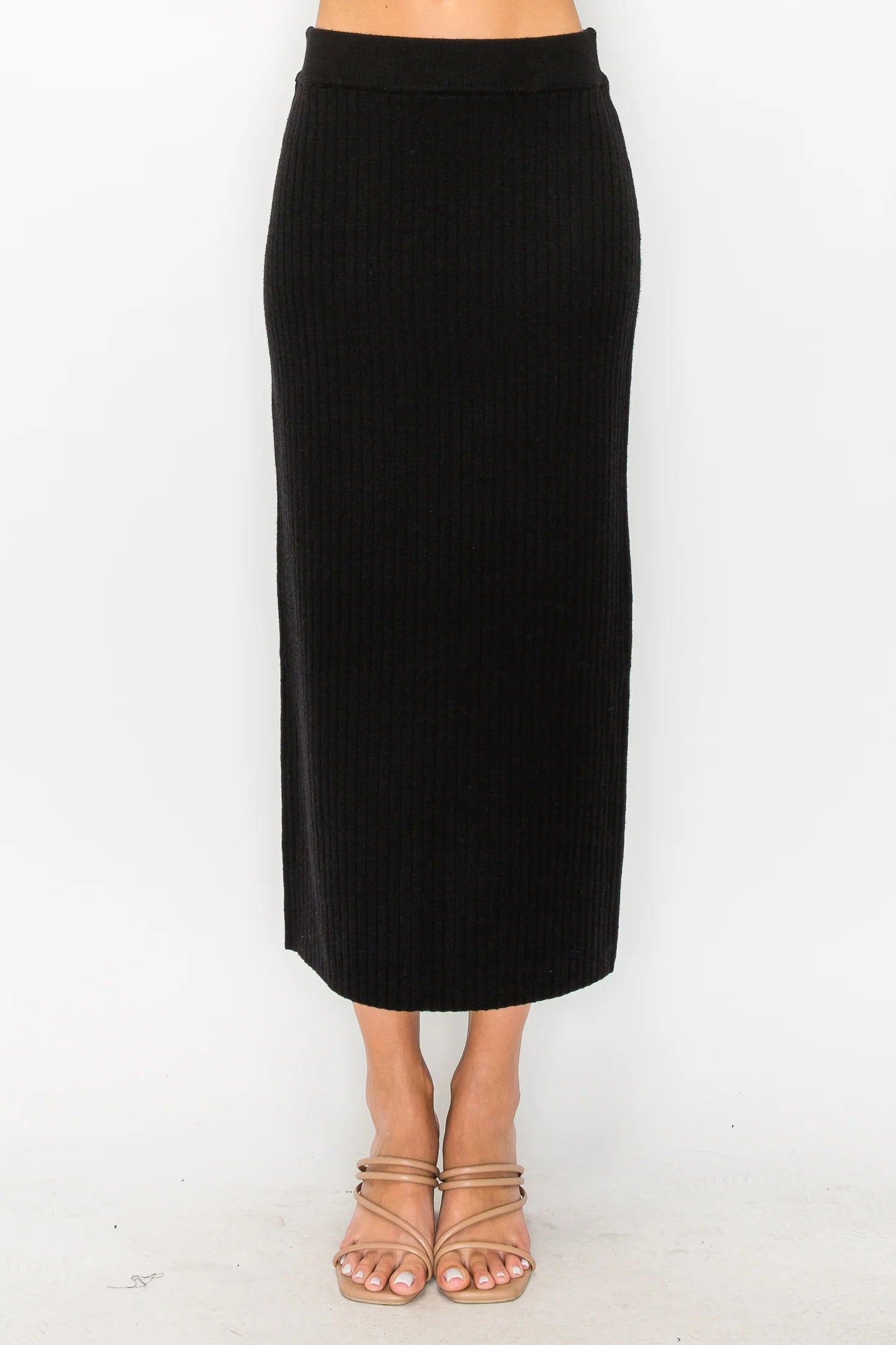 Salma Ribbed Skirt | Black