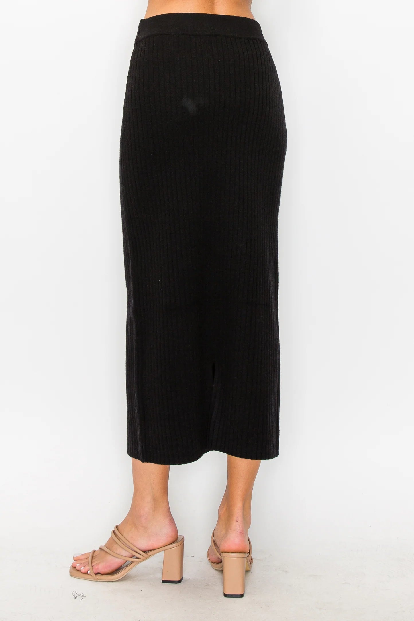 Salma Ribbed Skirt | Black