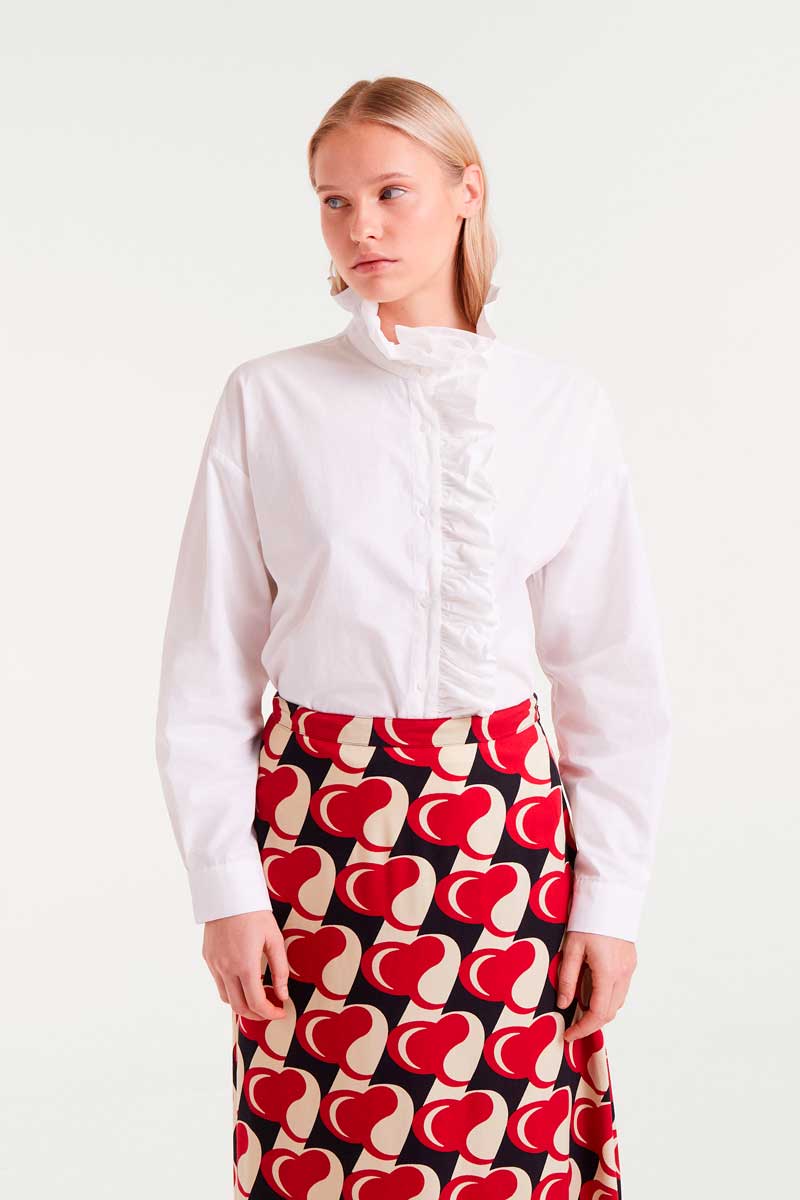 Ruffle Blouse | White
