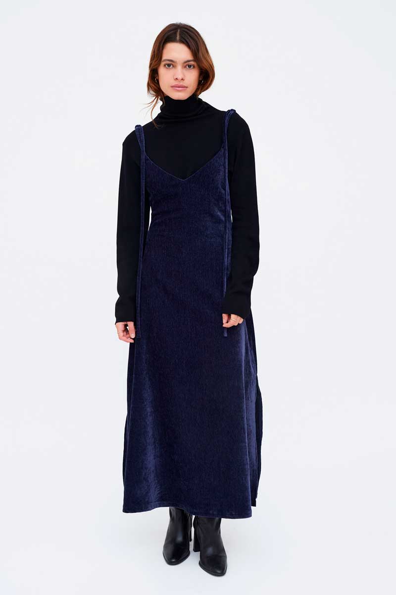 Tie Shoulder Dress | Navy