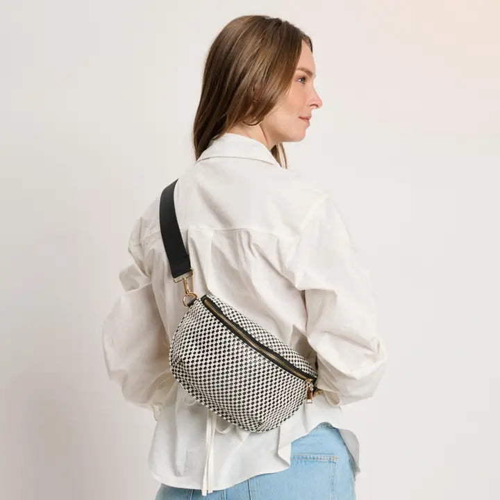 Gizelle Checker Belt Bag | Blk/Wht