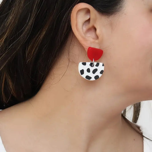 Cleo Dot Earring | Red