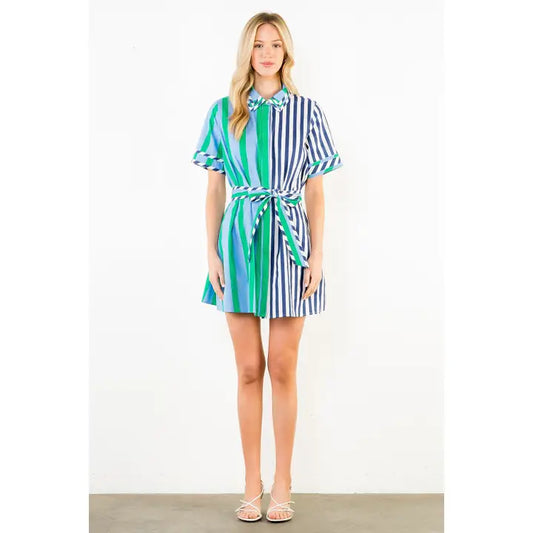 Collared Striped Dress