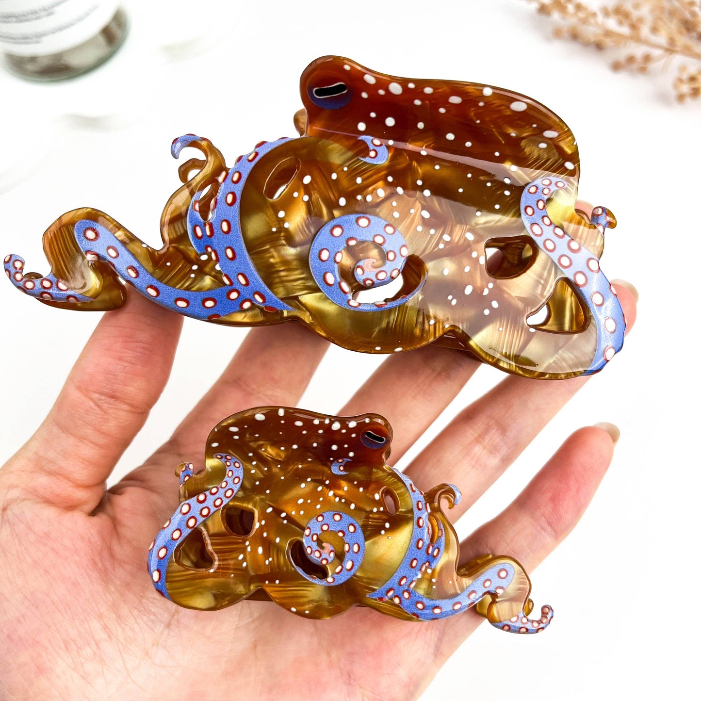 Creative Octopus Ocean Animal Hair Claw Clip: Brown / Medium