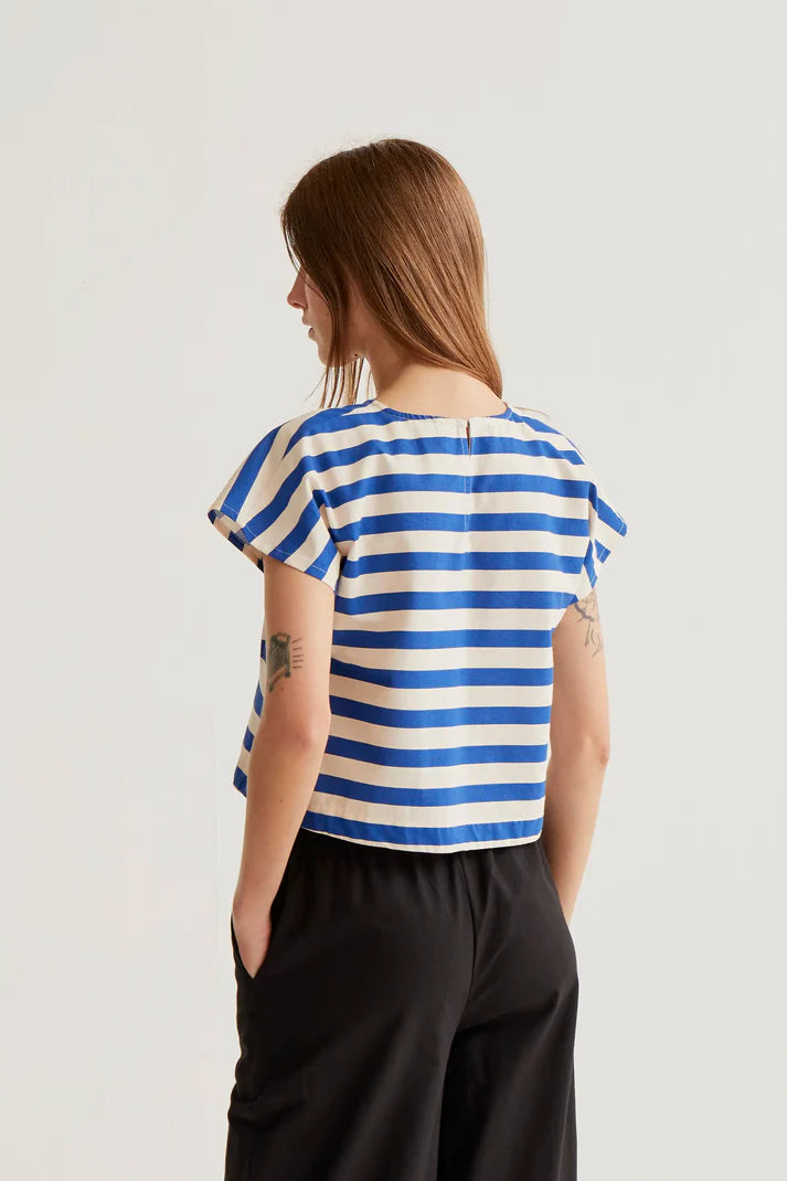 Blue Bamboo Stripe Top