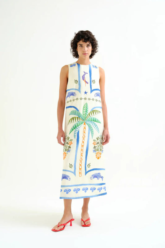 Palm Print Dress