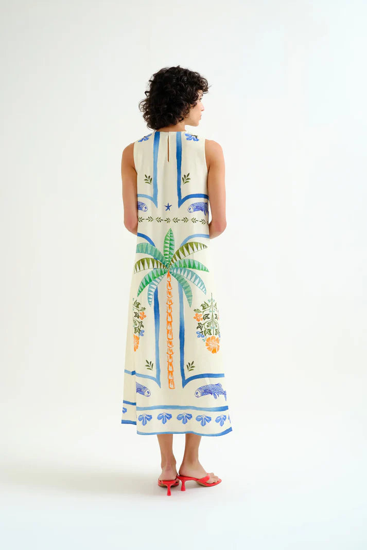 Palm Print Dress
