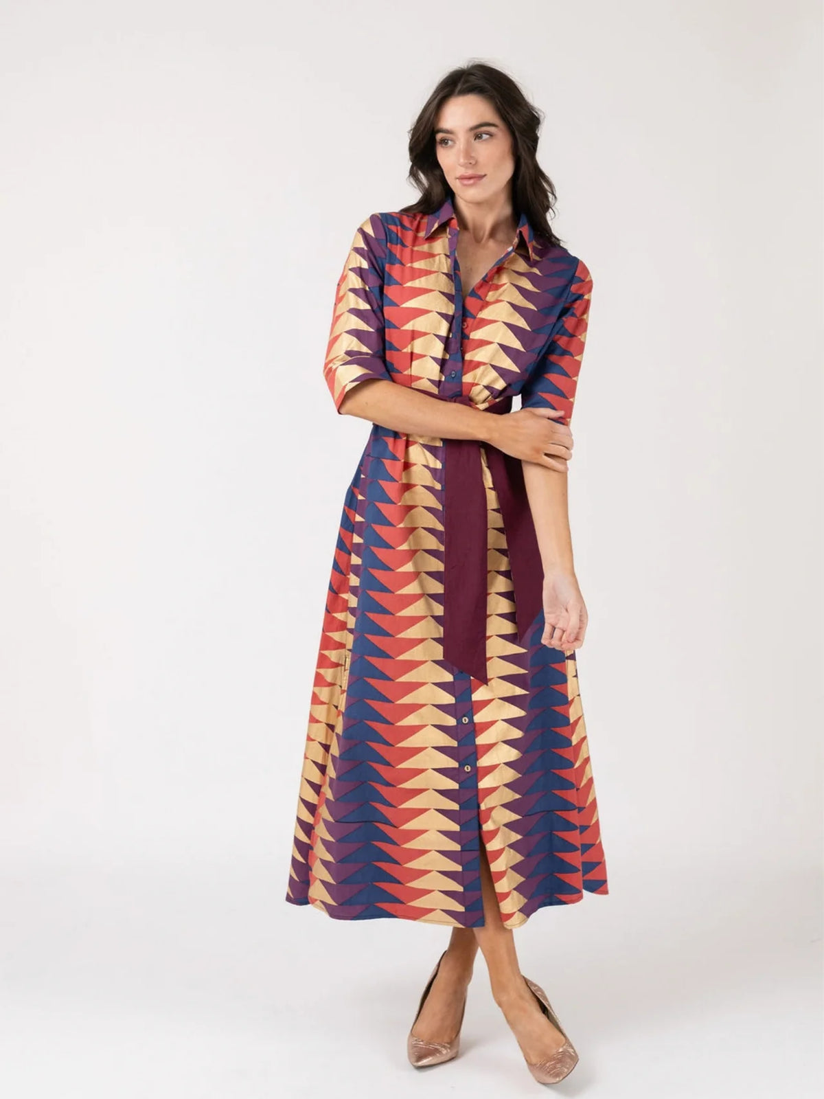Eloise Dress | Spice Bagru Triangle