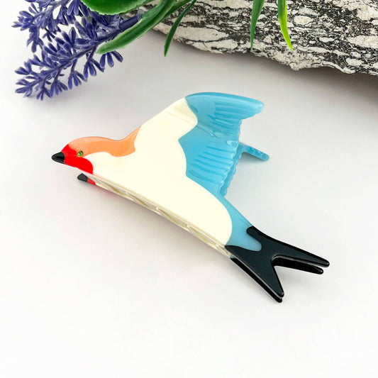 Spring Swallow Spliced Acetate Hair Claw Clip-Gift: Blue