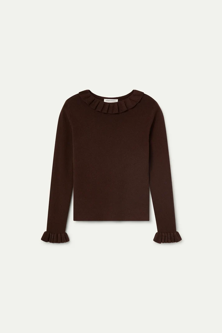 Chocolate Ruffle Sweater