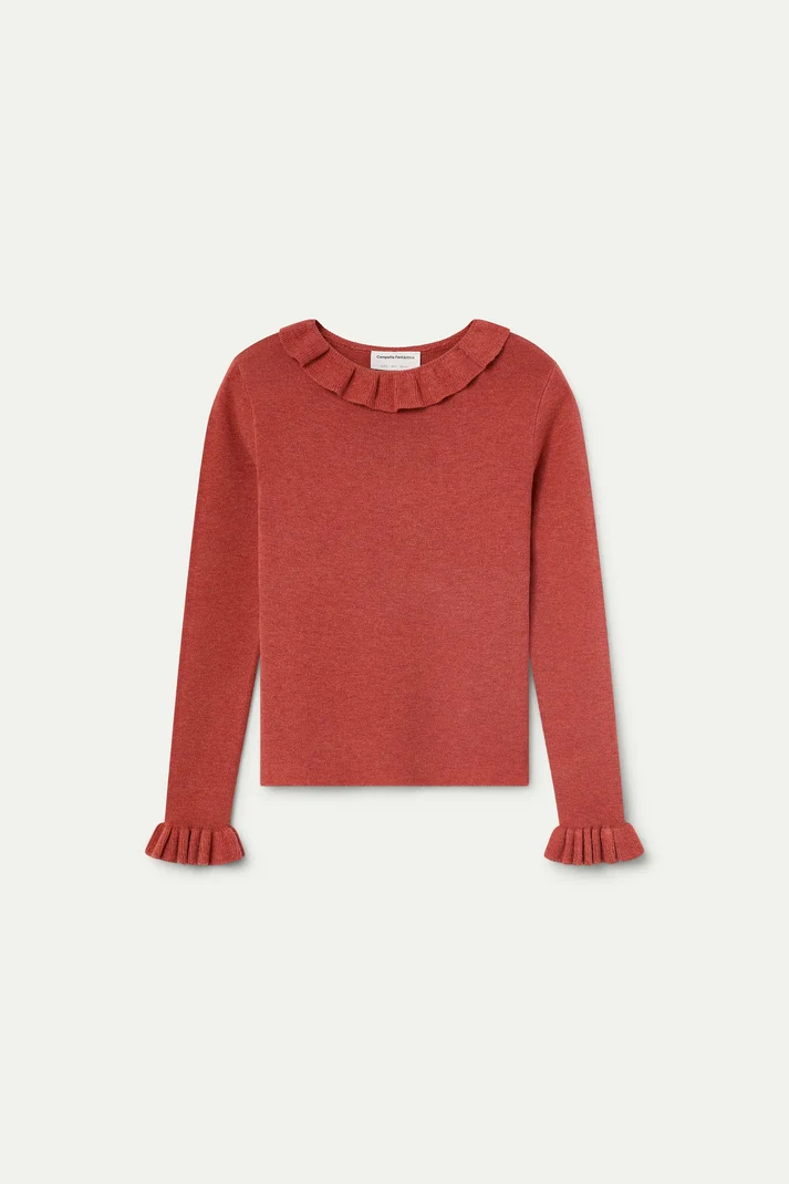 Rust Ruffle Sweater