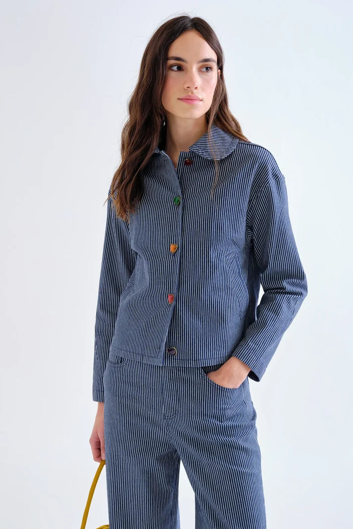 Striped Denim Jacket