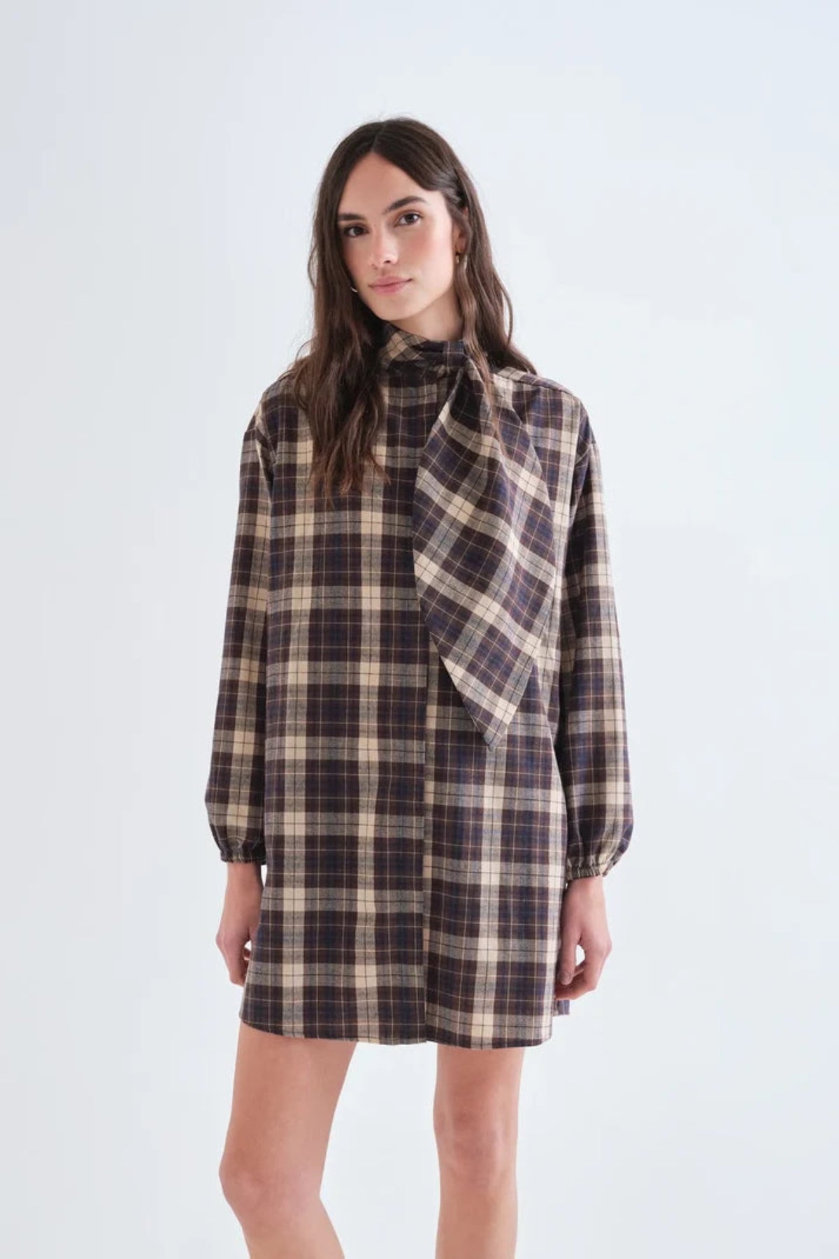 Brown Plaid Dress