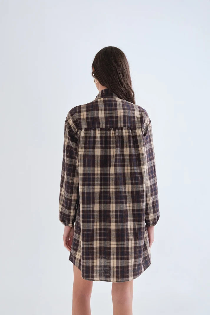 Brown Plaid Dress