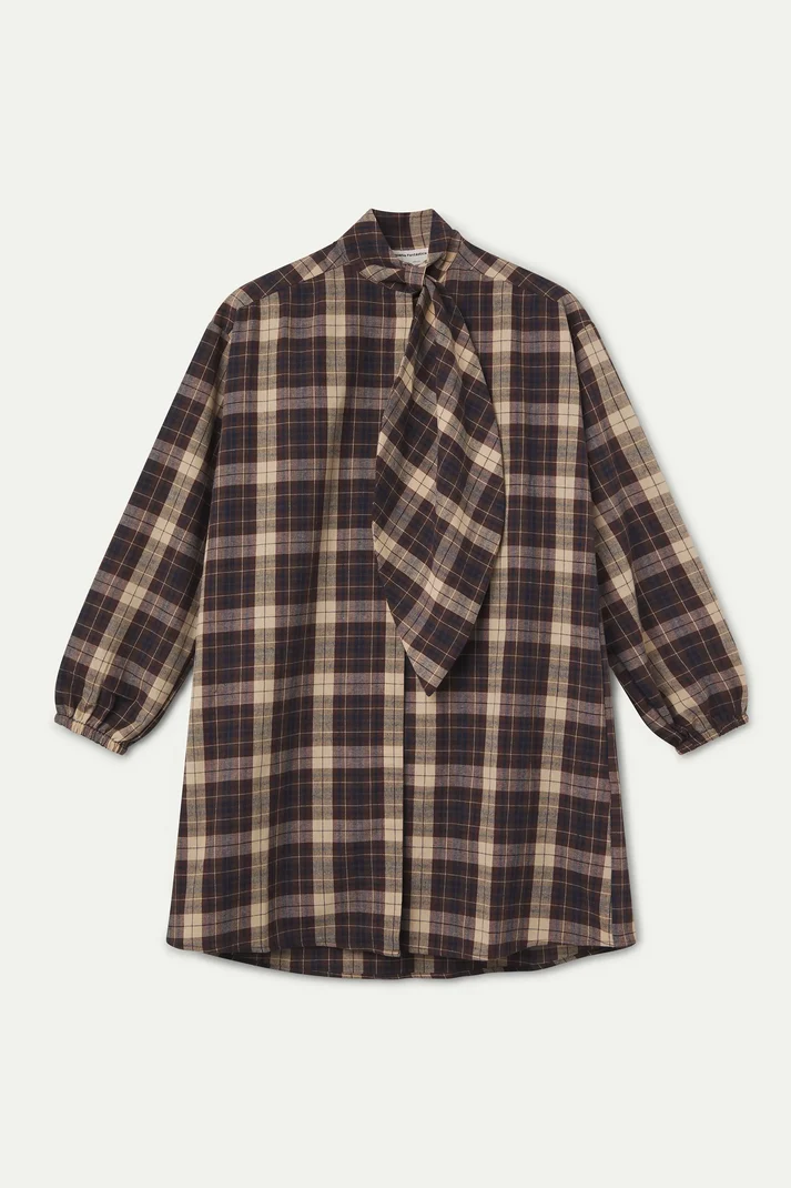 Brown Plaid Dress