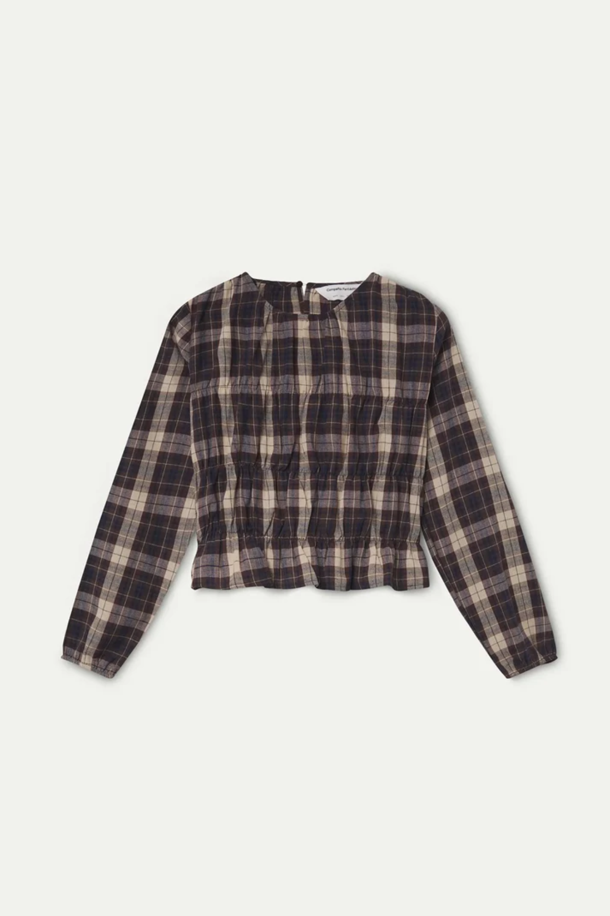 Smocked Plaid Blouse