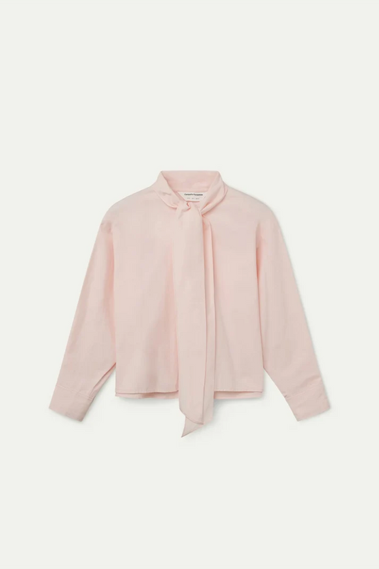 Pink Tie Neck Blouse