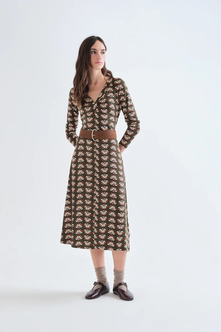 Green Print Dress