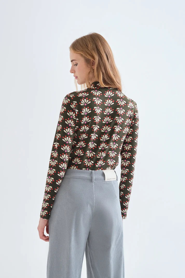 Green Print Top