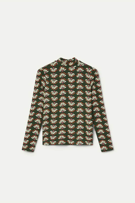 Green Print Top