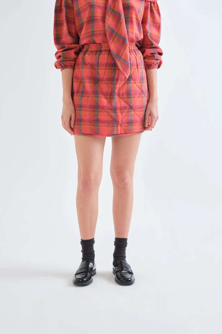 Plaid Quilted Skirt