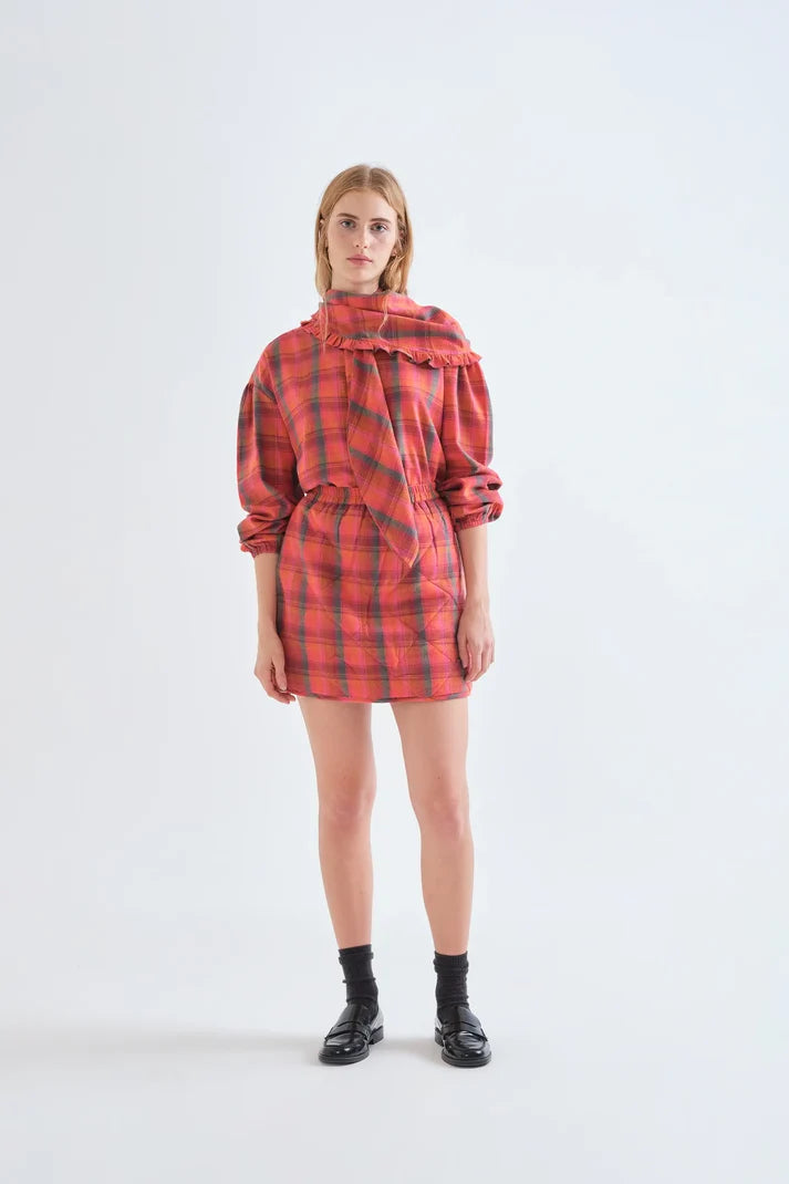 Plaid Quilted Skirt