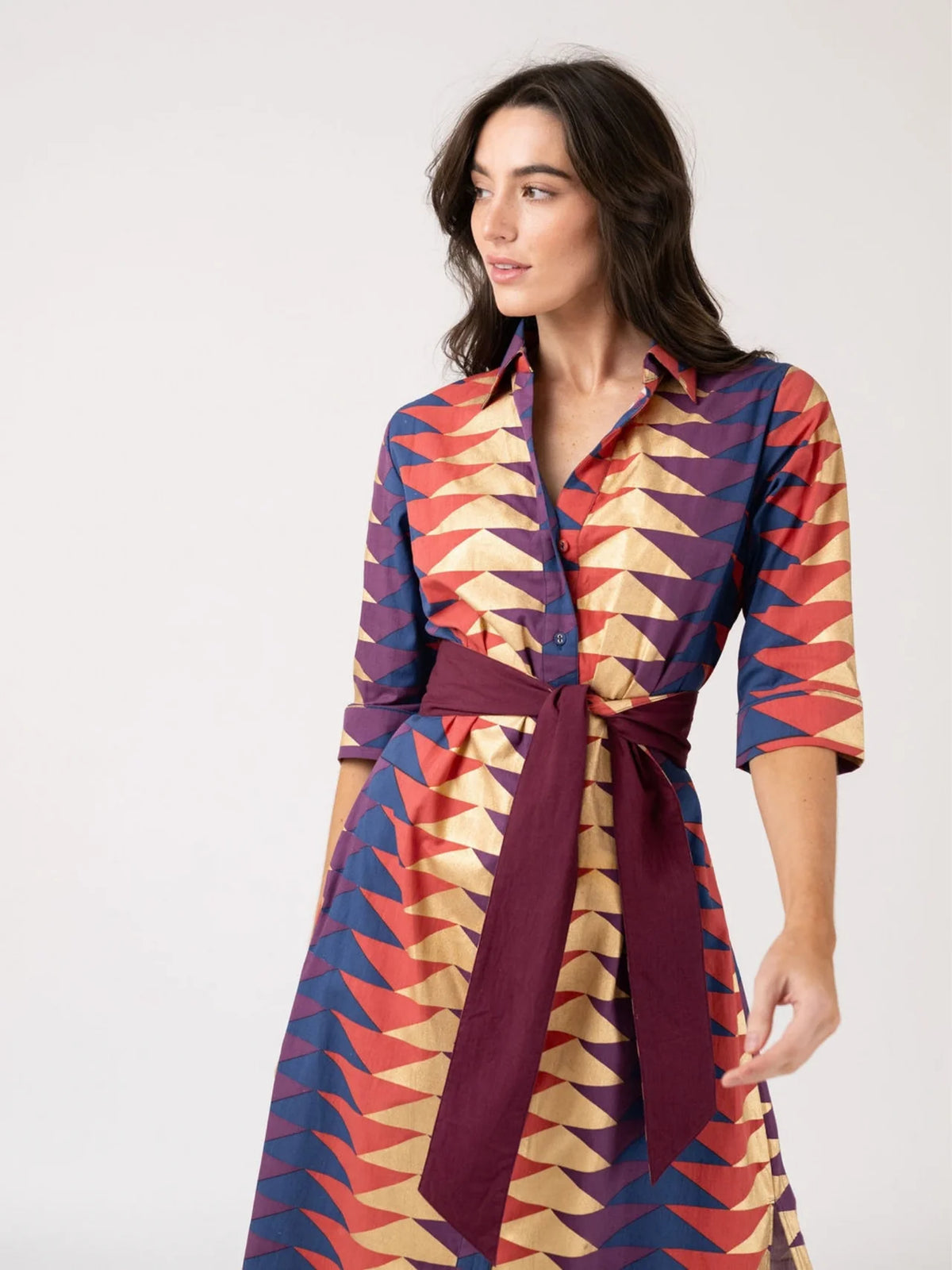 Eloise Dress | Spice Bagru Triangle