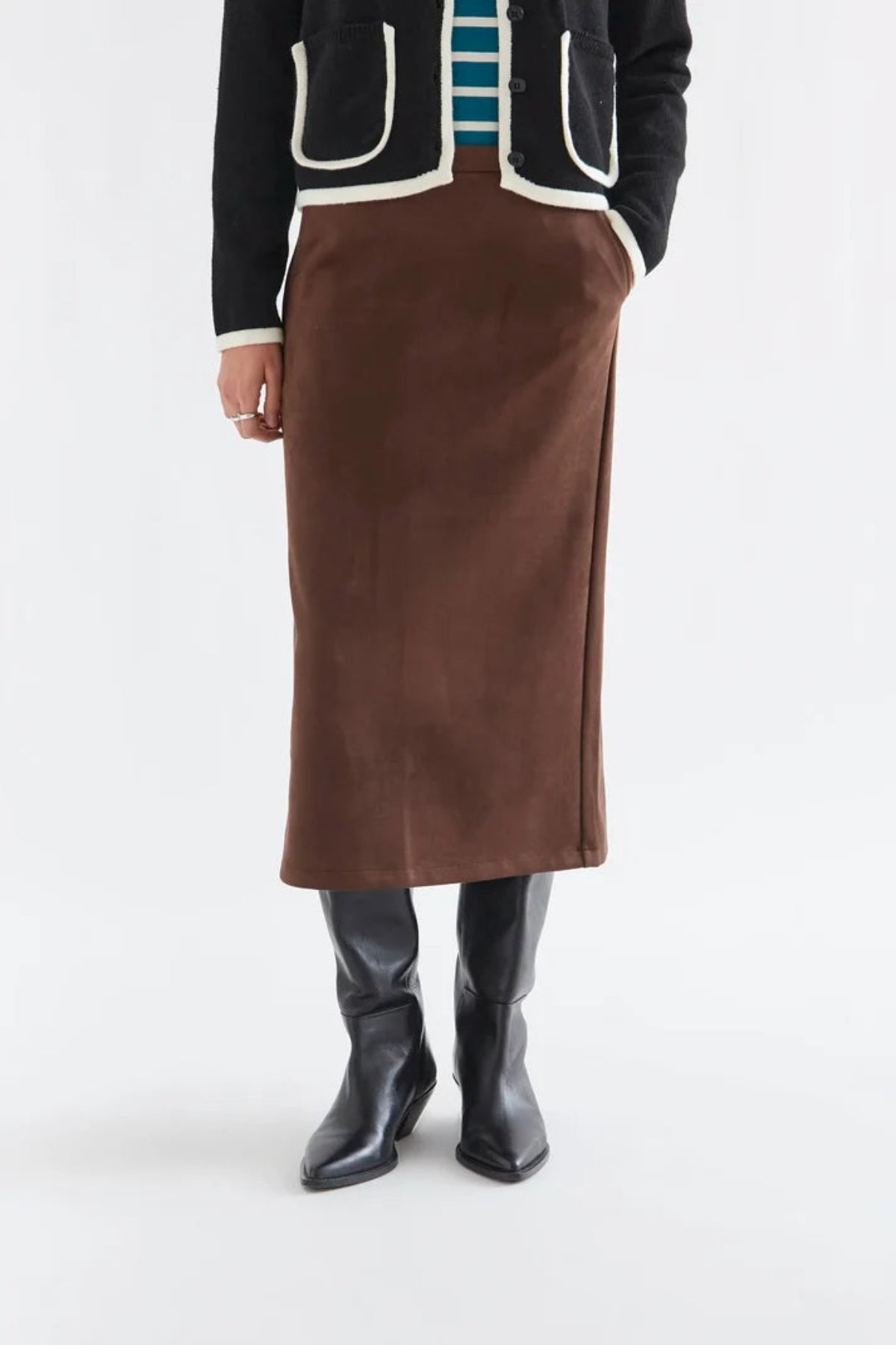 Suede Midi Skirt