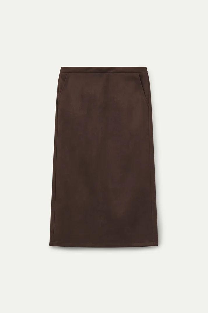 Suede Midi Skirt