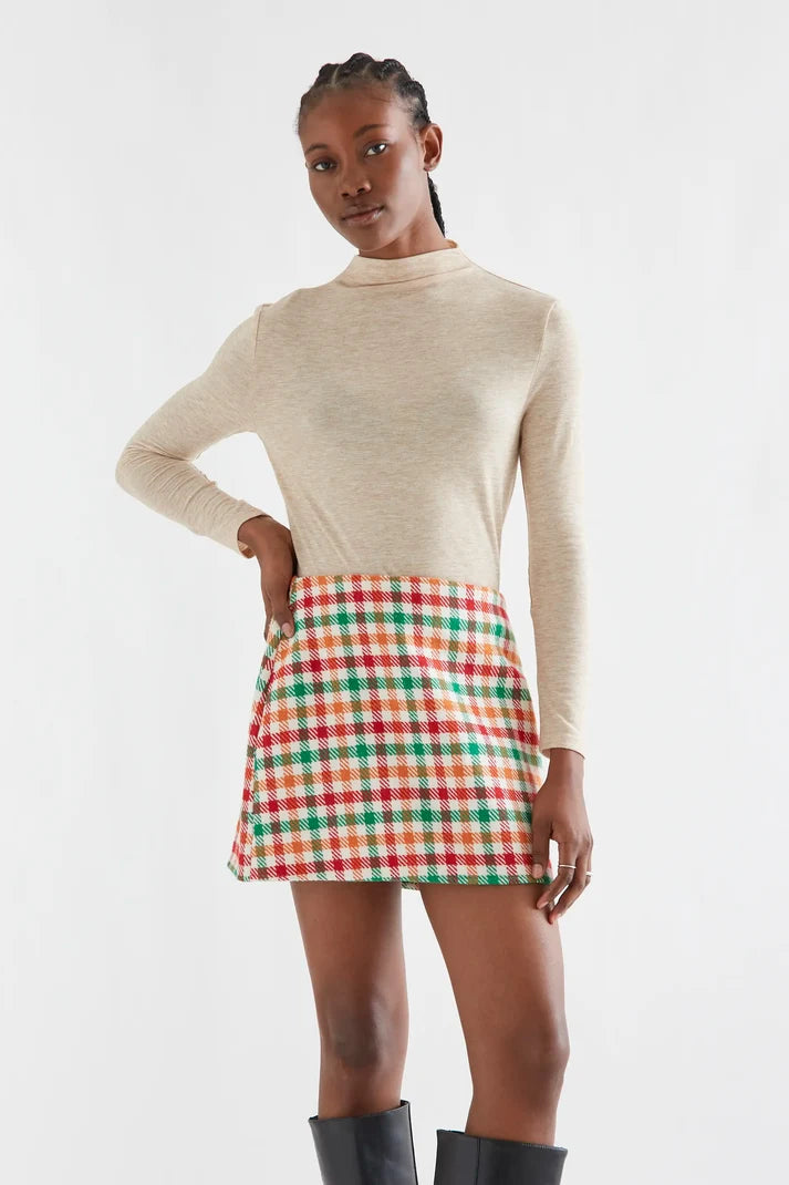 Beige Mock Neck