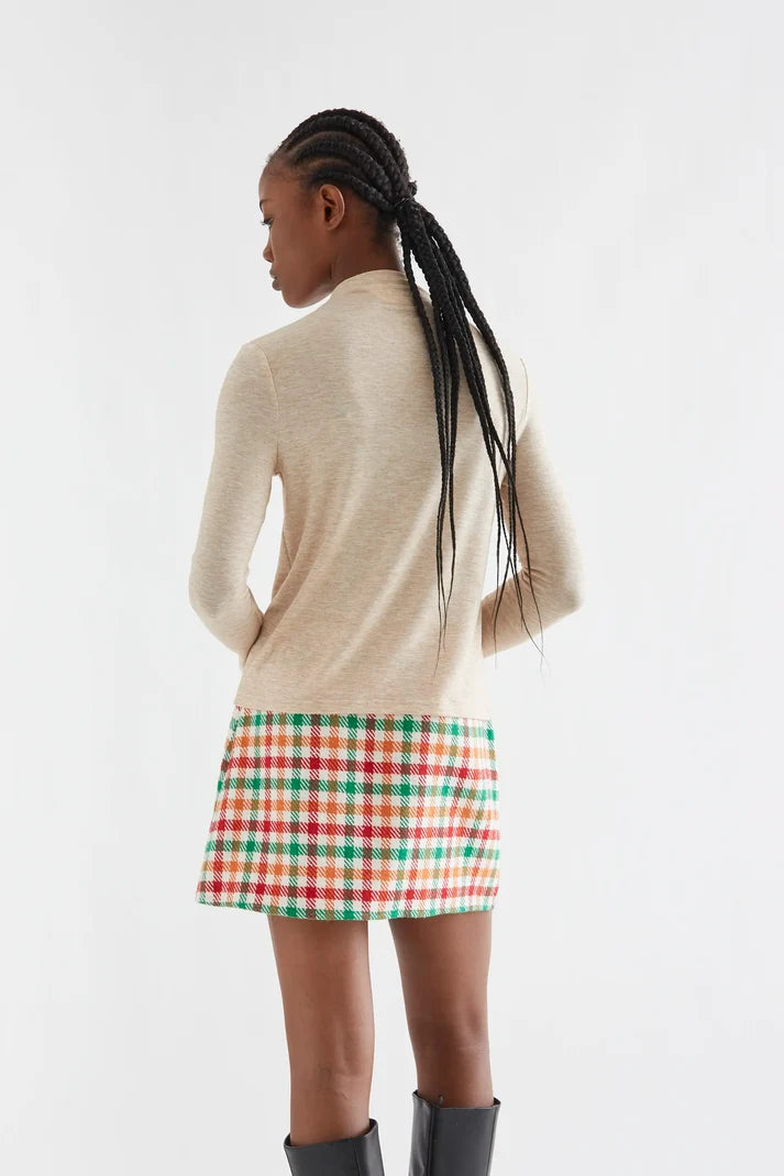 Beige Mock Neck