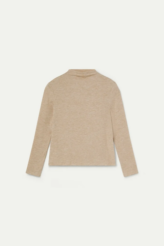Beige Mock Neck