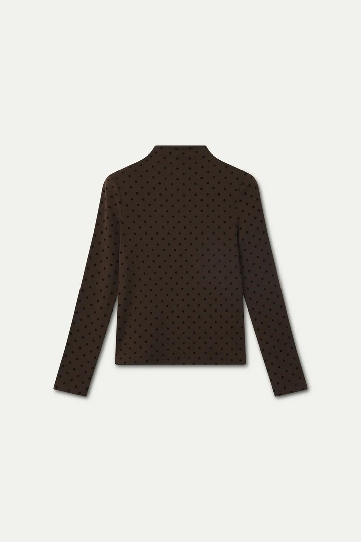 Polka Dot Mock Neck