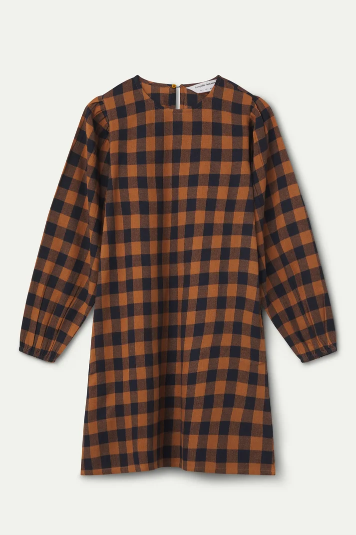 Brown Plaid Dress