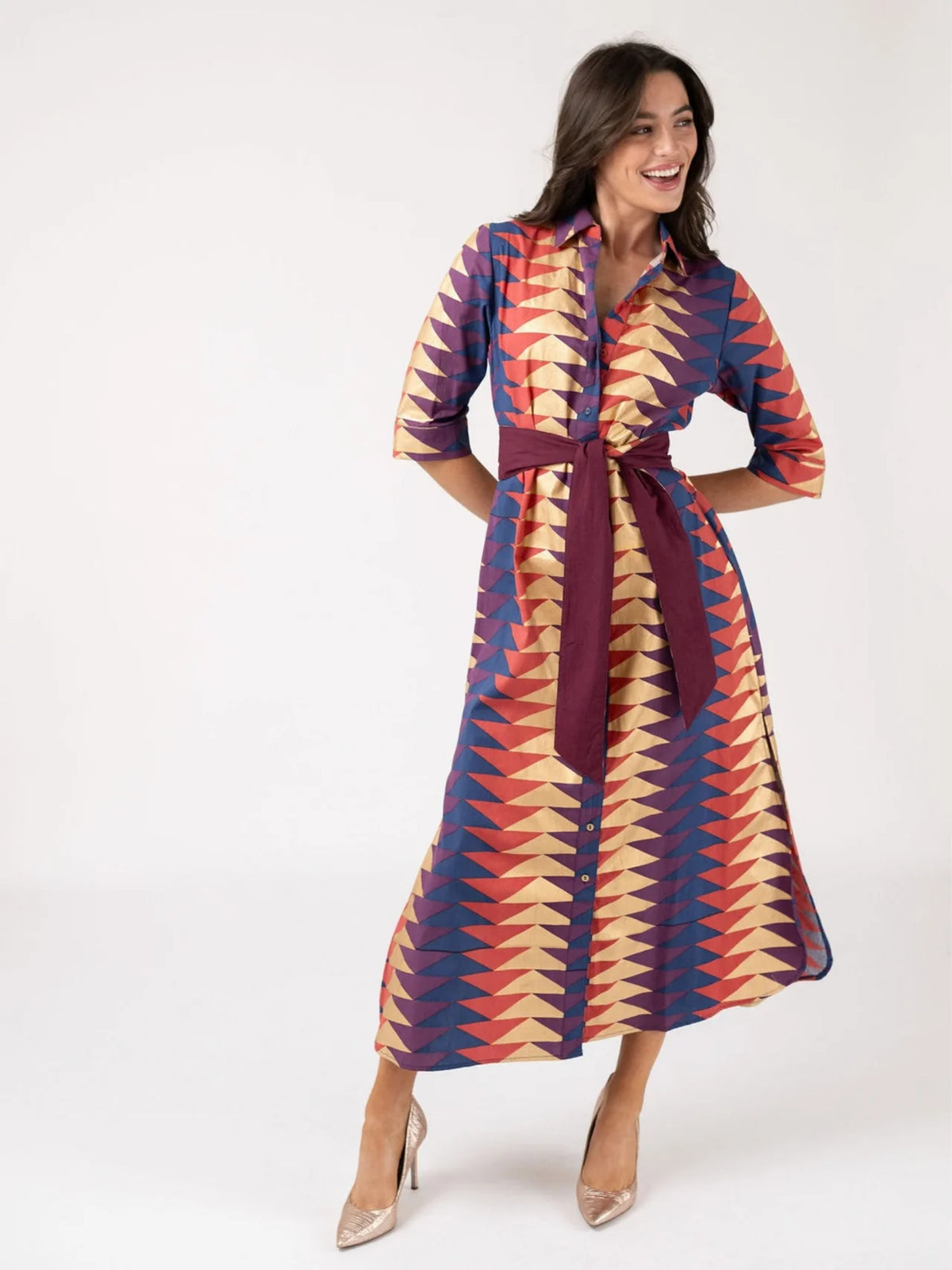 Eloise Dress | Spice Bagru Triangle