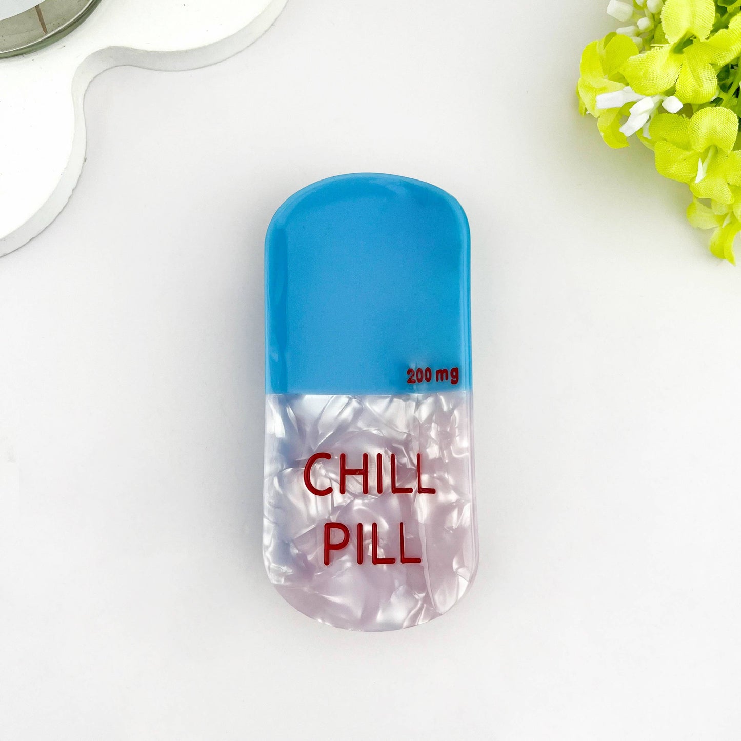 Sweet Dream Sleep Pill Acetate Hair Claw Clip: Blue